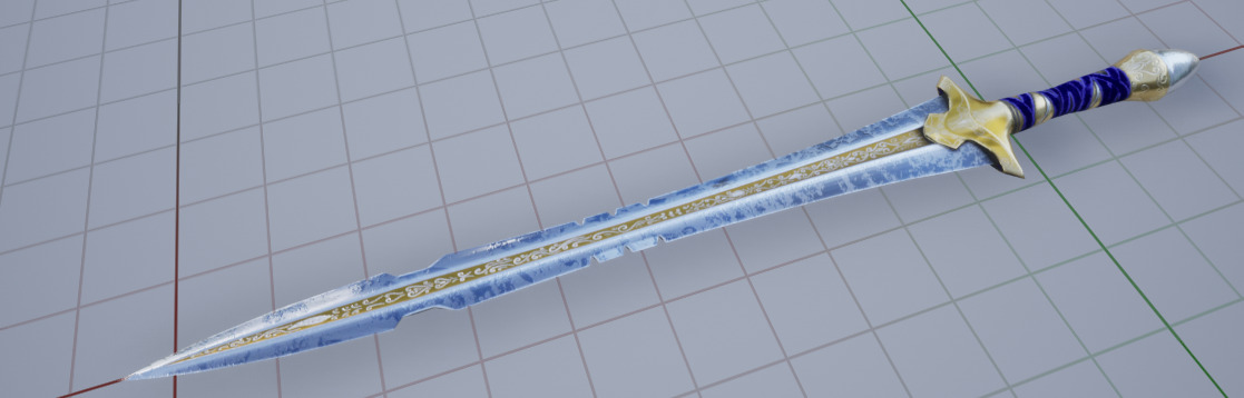 Fanatsy Sword Game Asset Low-poly 3D model_2