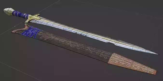 Fanatsy Sword Game Asset Low-poly 3D model
