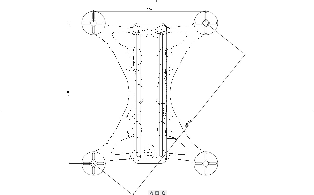 Generative Drone Frame V3 - F3D File Included 3D print model_5