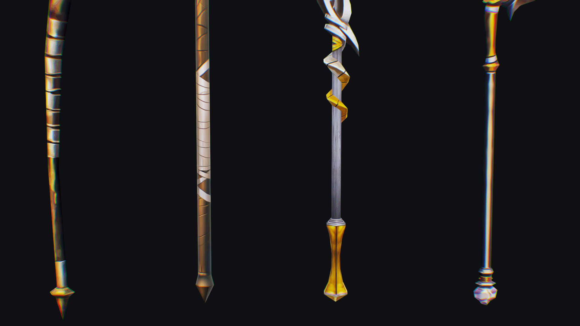 Magical Wand Wizard Ax Weapon Scepter Axe Cleaver Hatchet Low-poly 3D model_10