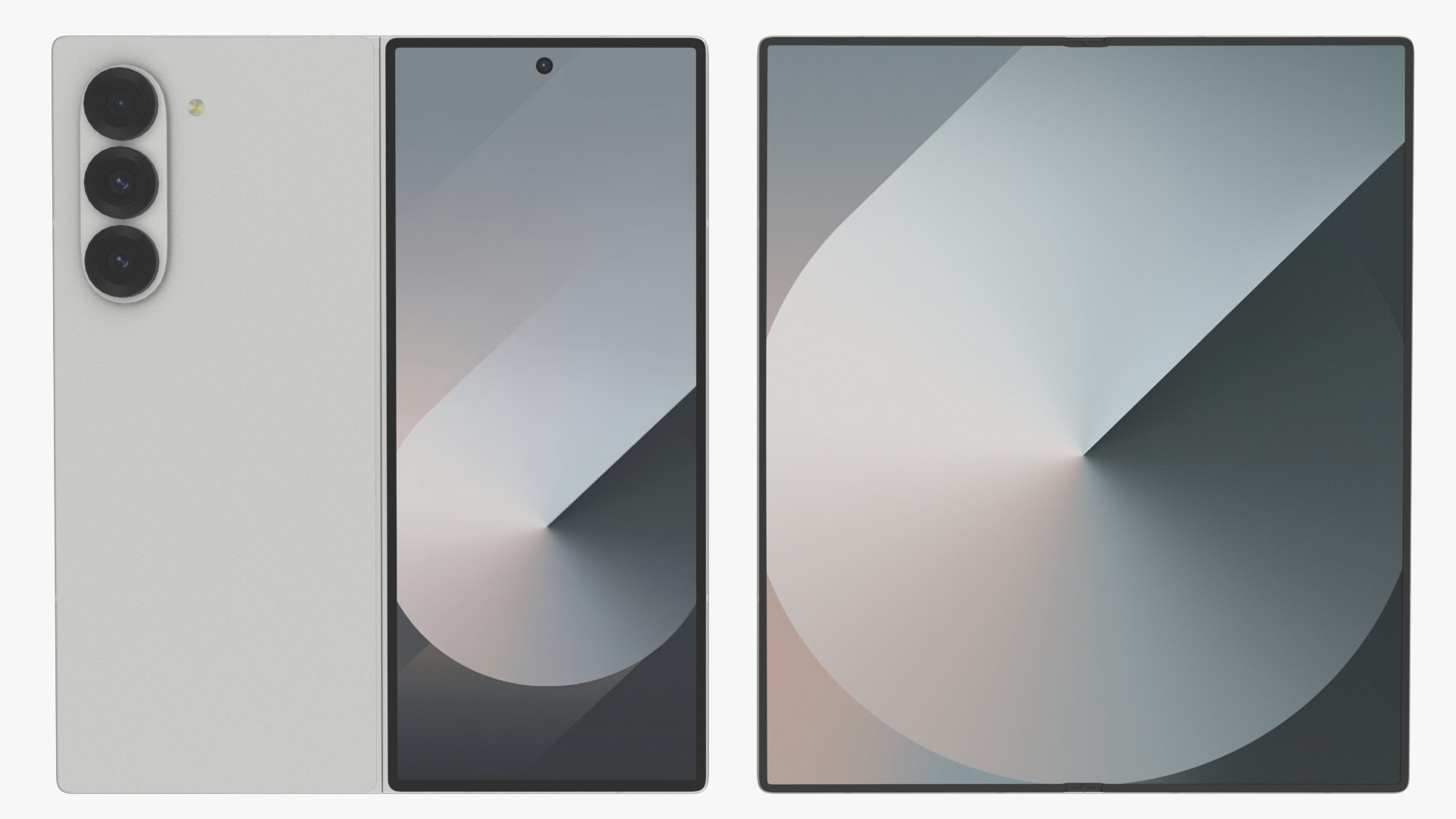 Samsung Galaxy Z Fold 6 White 3D model_2