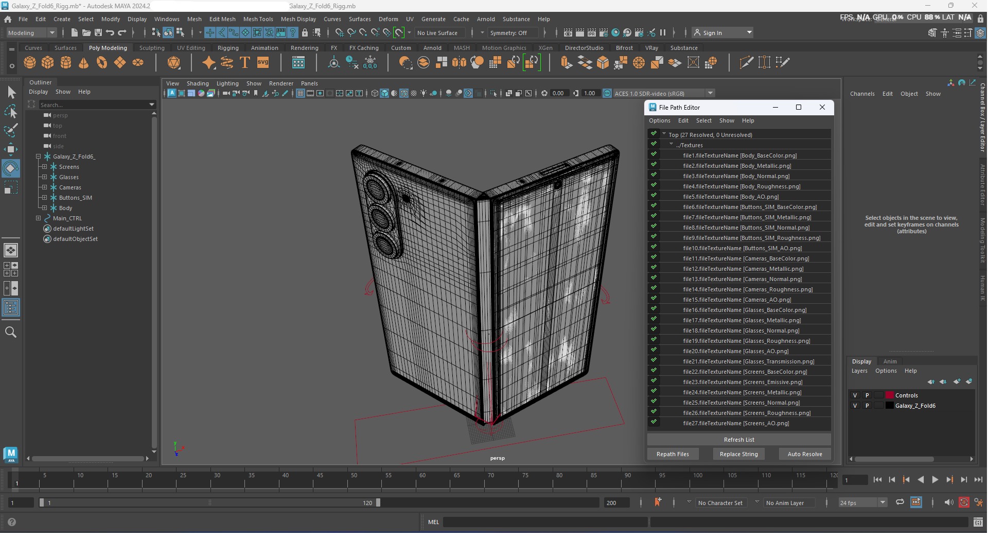Samsung Galaxy Z Fold 6 White 3D model_12
