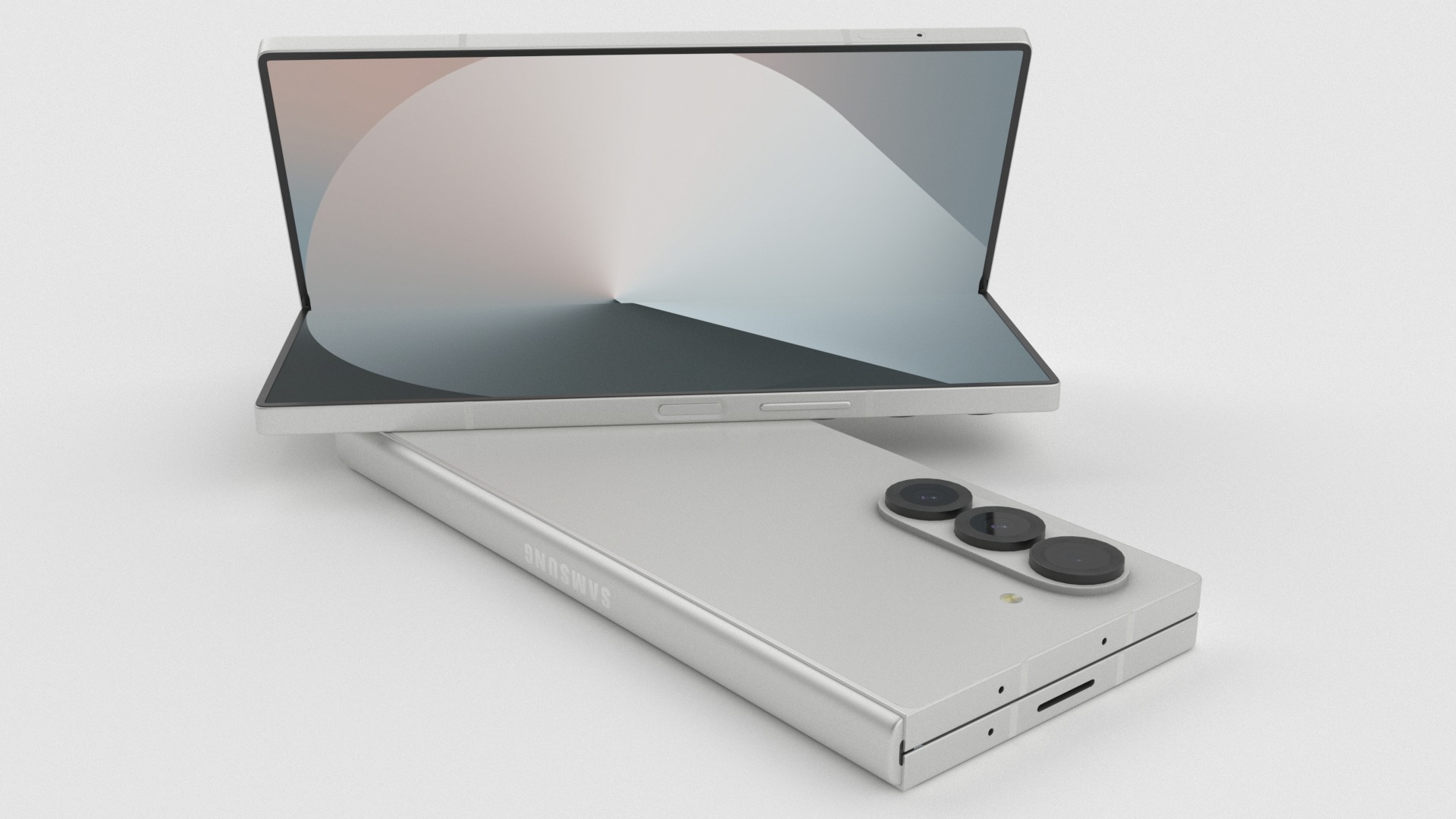 Samsung Galaxy Z Fold 6 White 3D model_5