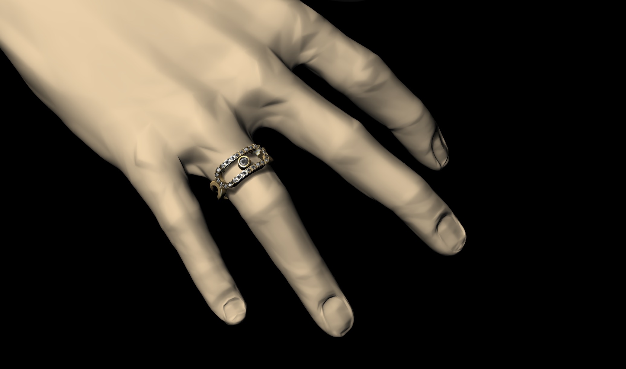 Messika Ring  Move  Pave 3D print model_2