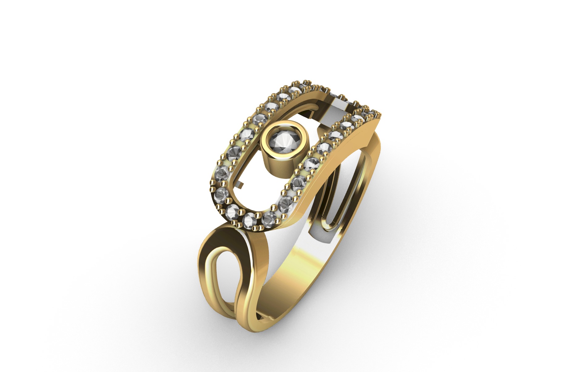 Messika Ring  Move  Pave 3D print model_3