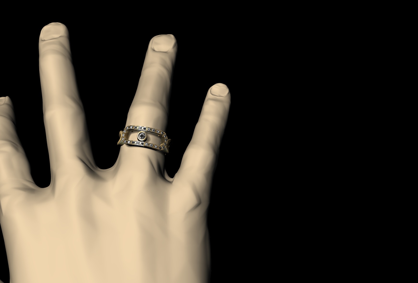 Messika Ring  Move  Pave 3D print model_1