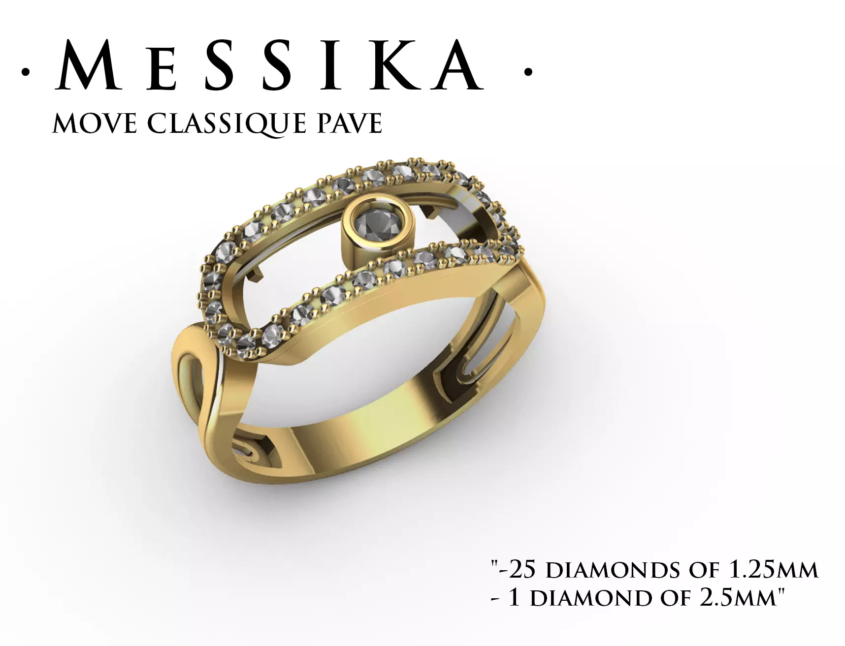 Messika Ring  Move  Pave 3D print model_0