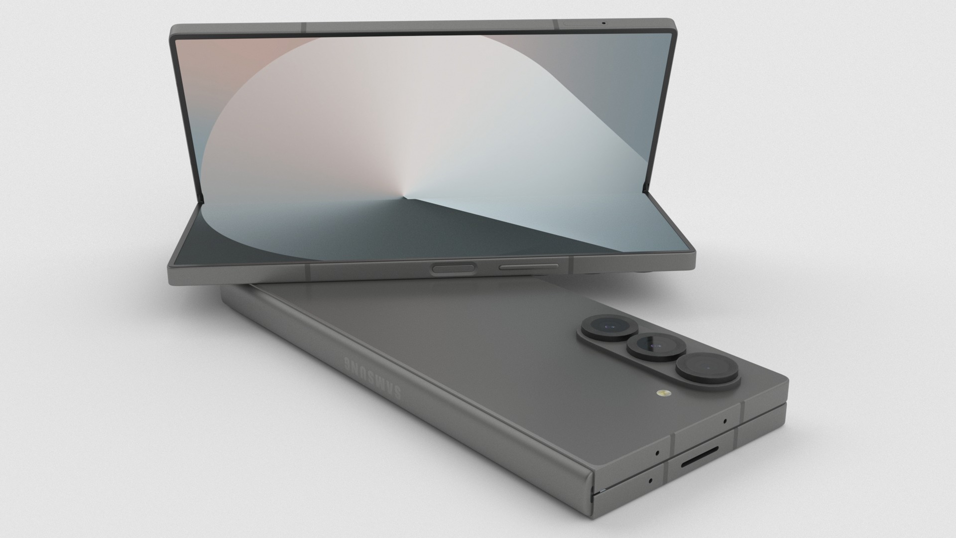 Samsung Galaxy Z Fold 6 Silver Shadow 3D model_5