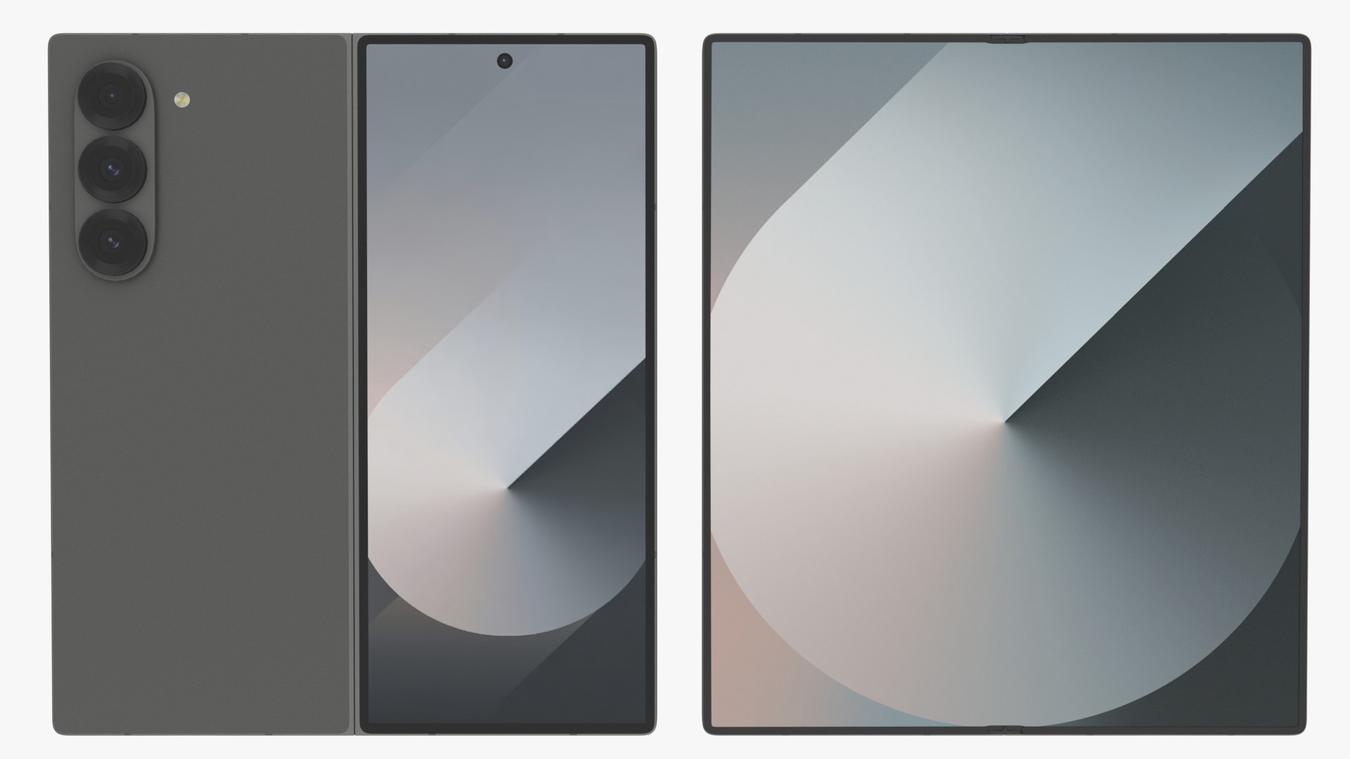 Samsung Galaxy Z Fold 6 Silver Shadow 3D model_2