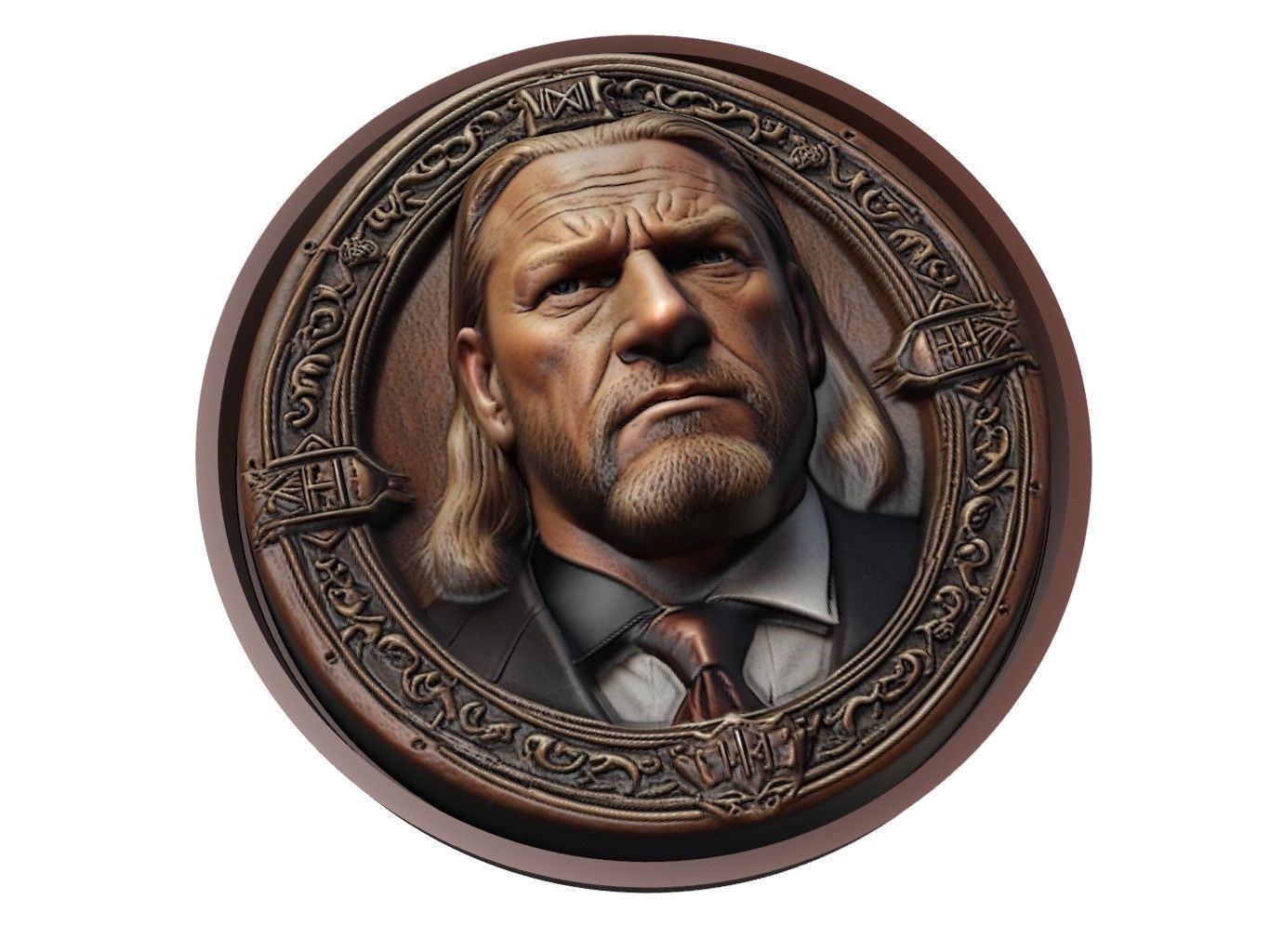 Triple H Medallion 3D print model_1