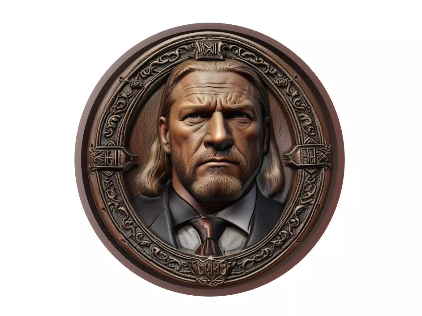 Triple H Medallion 3D print model_0