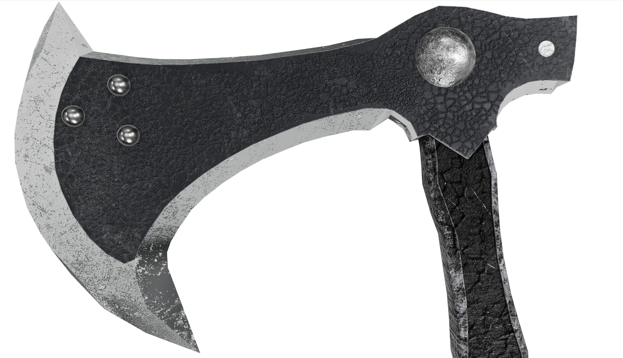 Low Poly Dark Battle Axe 3D Model Low-poly 3D model_3