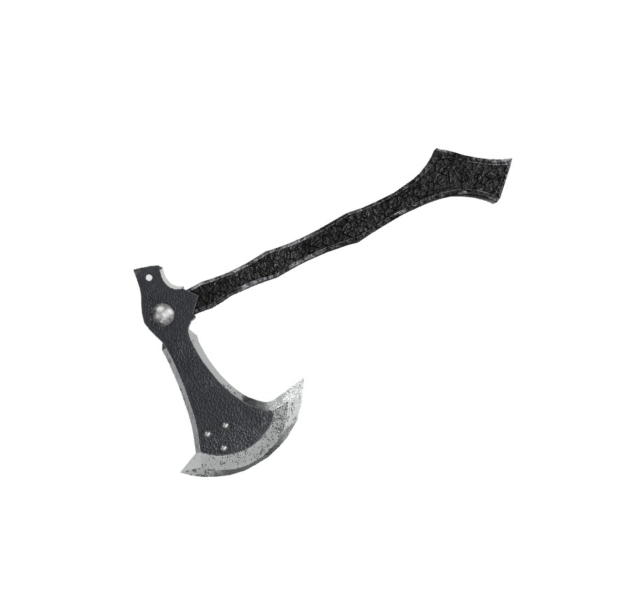 Low Poly Dark Battle Axe 3D Model Low-poly 3D model_4