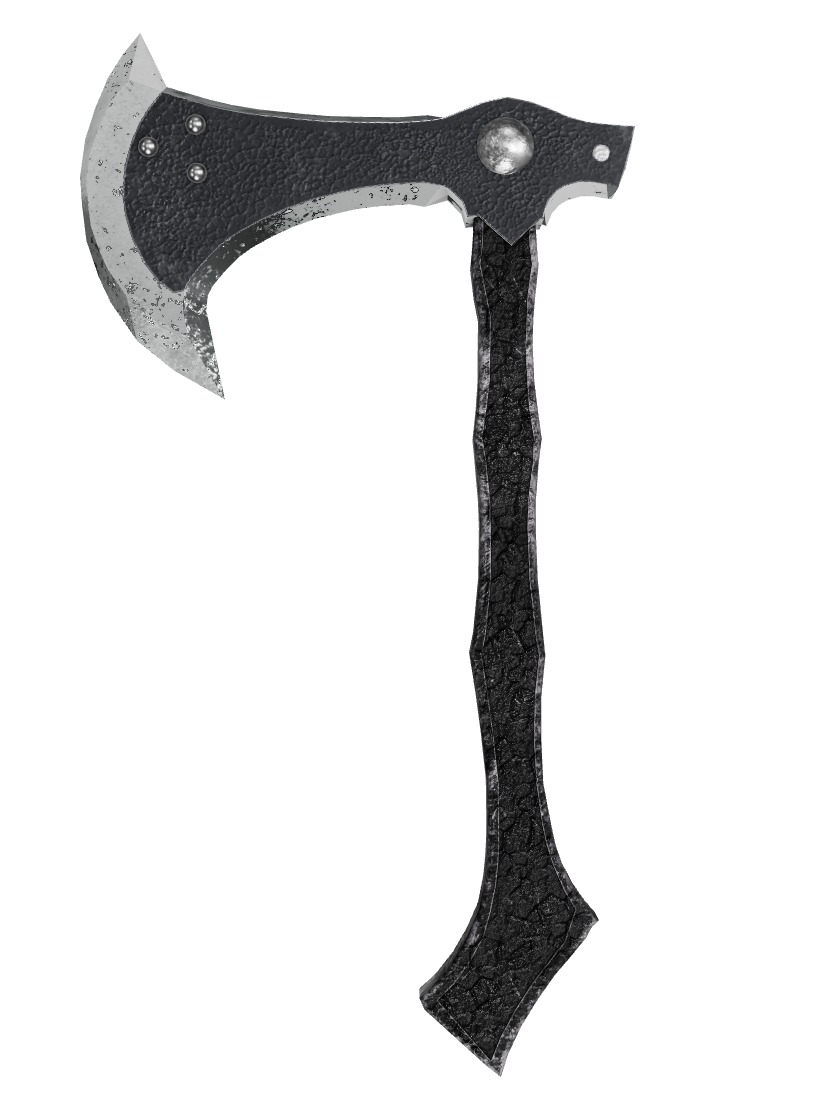 Low Poly Dark Battle Axe 3D Model Low-poly 3D model_2