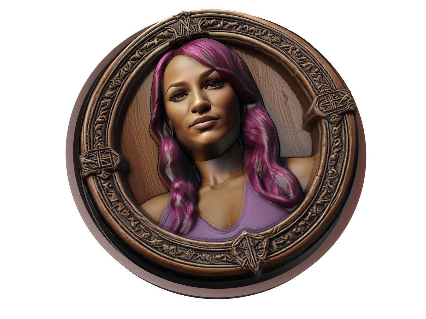 Sasha Banks Medallion 3D print model_1