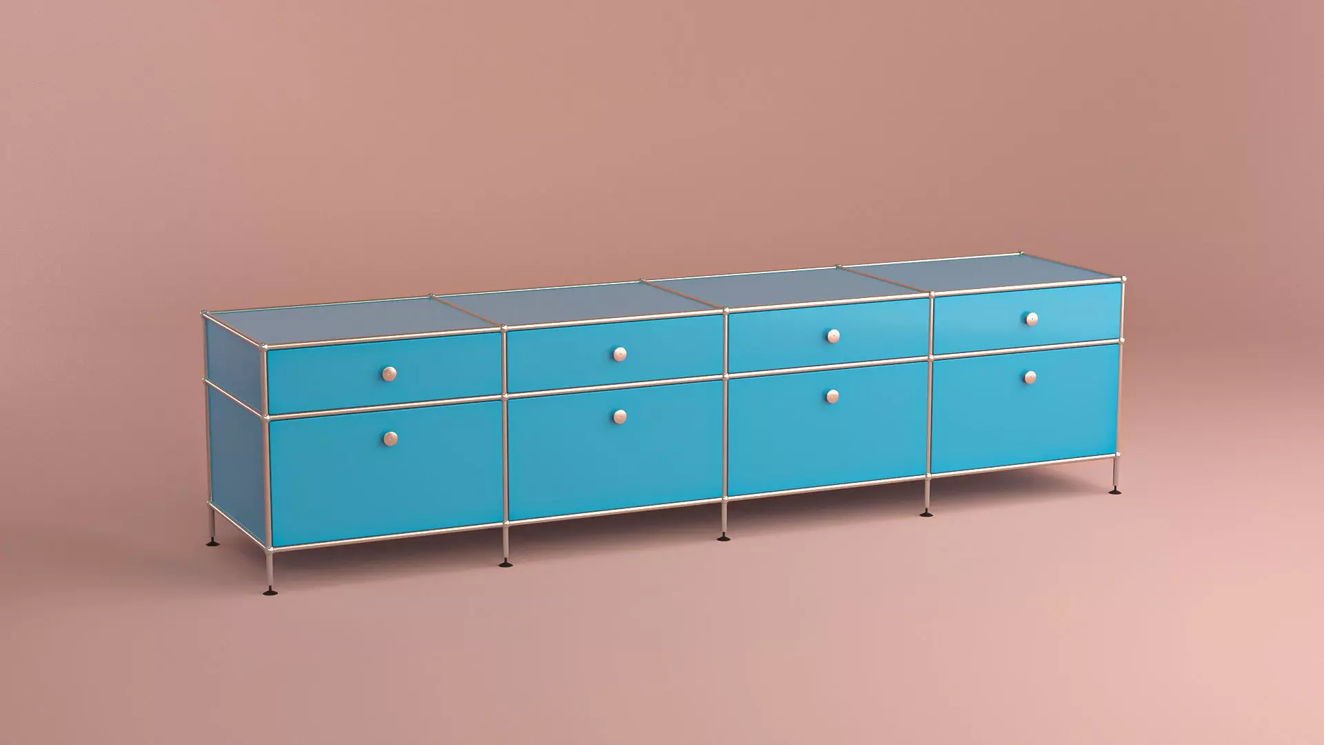 Low-poly Modular Modern Cabinet Free low-poly 3D model