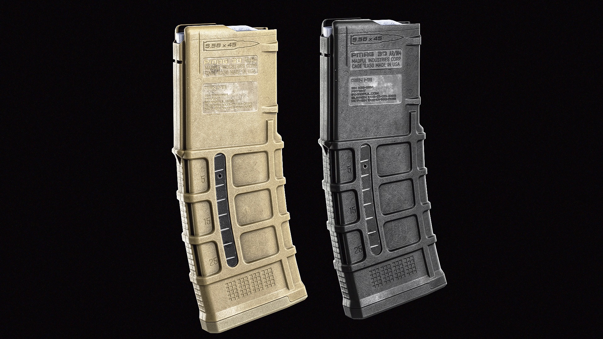 Magpul PMag 30 Window Magazine Low-poly 3D model_2