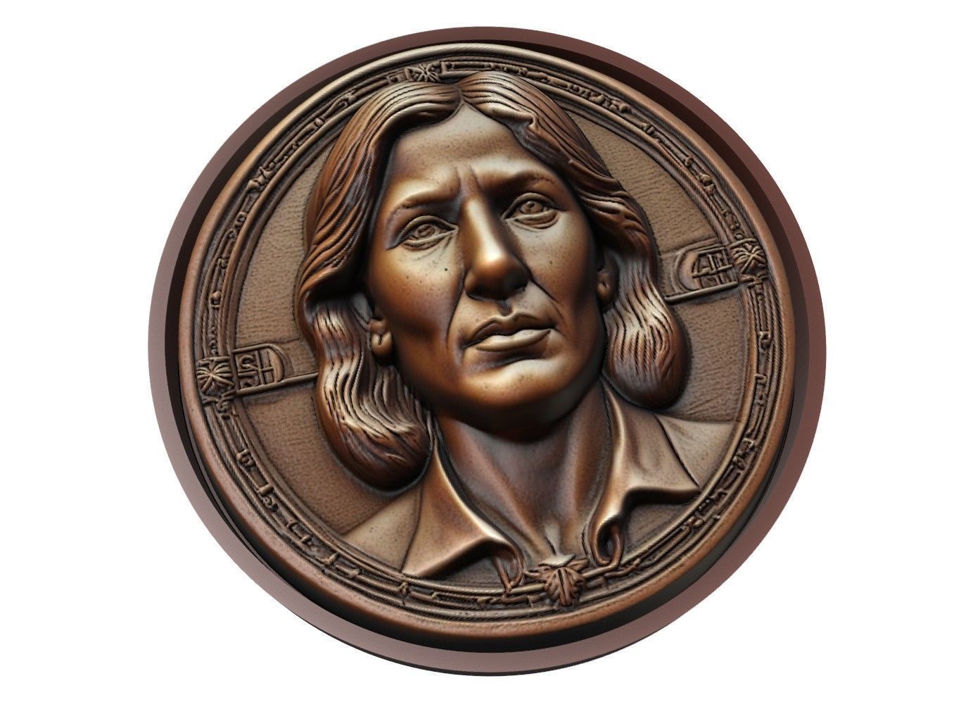 Steffi Graf Medallion 3D print model_1
