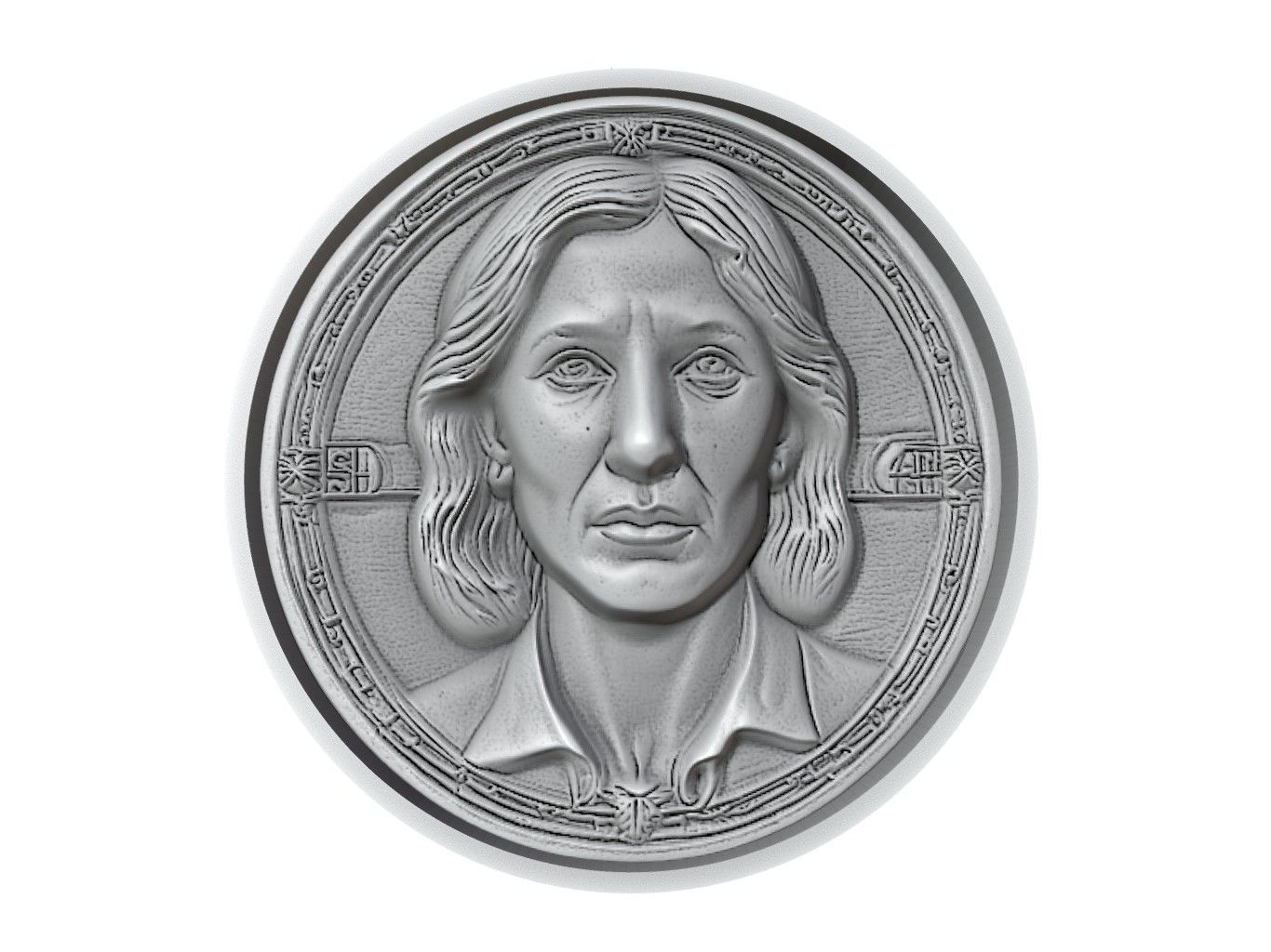 Steffi Graf Medallion 3D print model_2