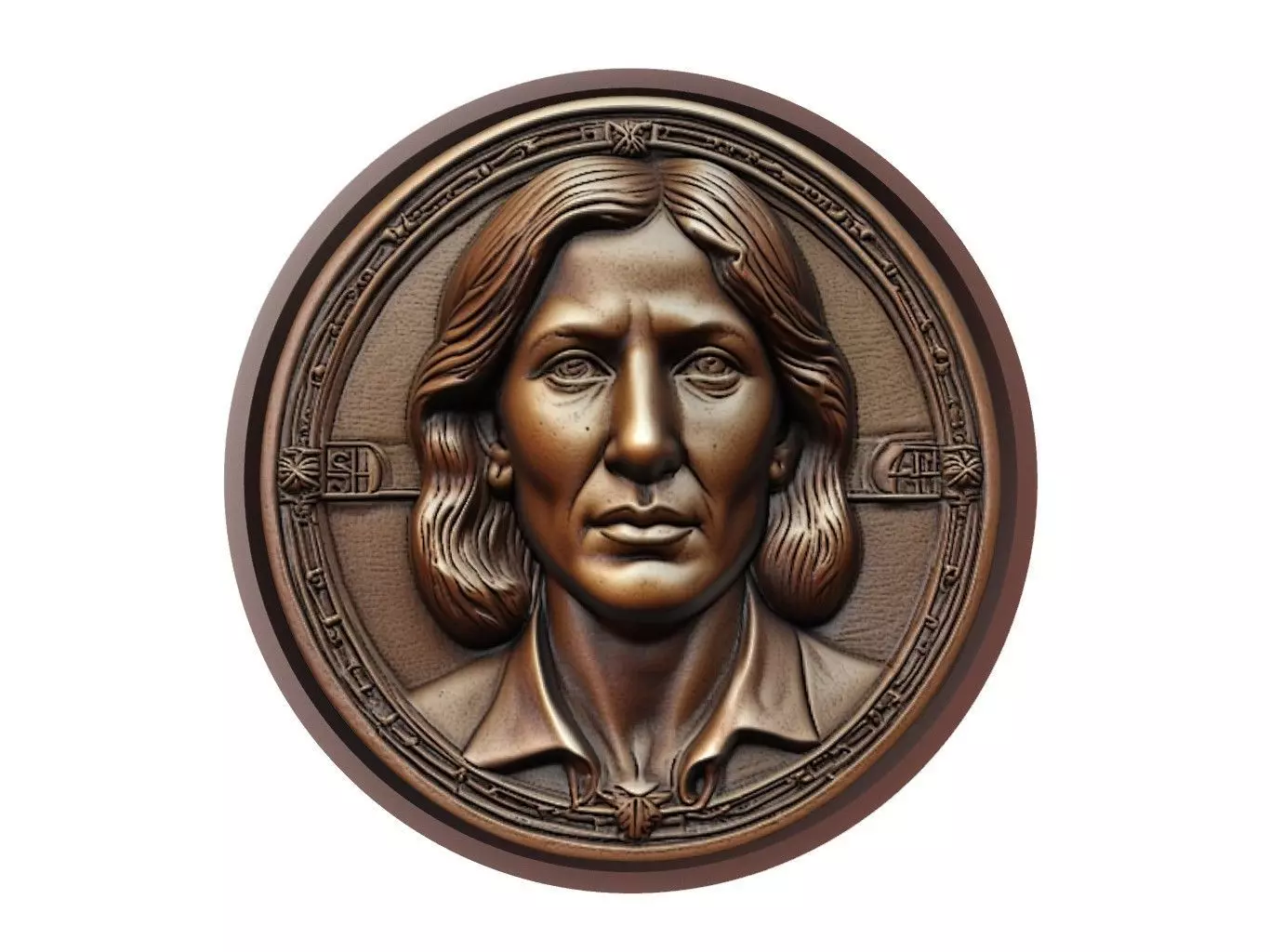 Steffi Graf Medallion 3D print model_0