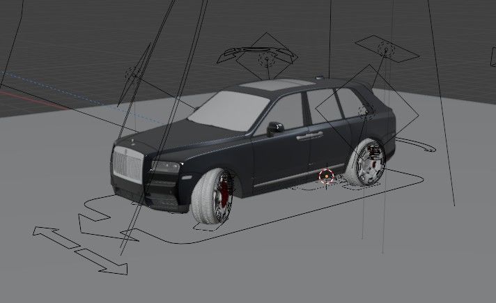 Rigged Rolls Royce Cullinan  animation ready Low-poly 3D model_3