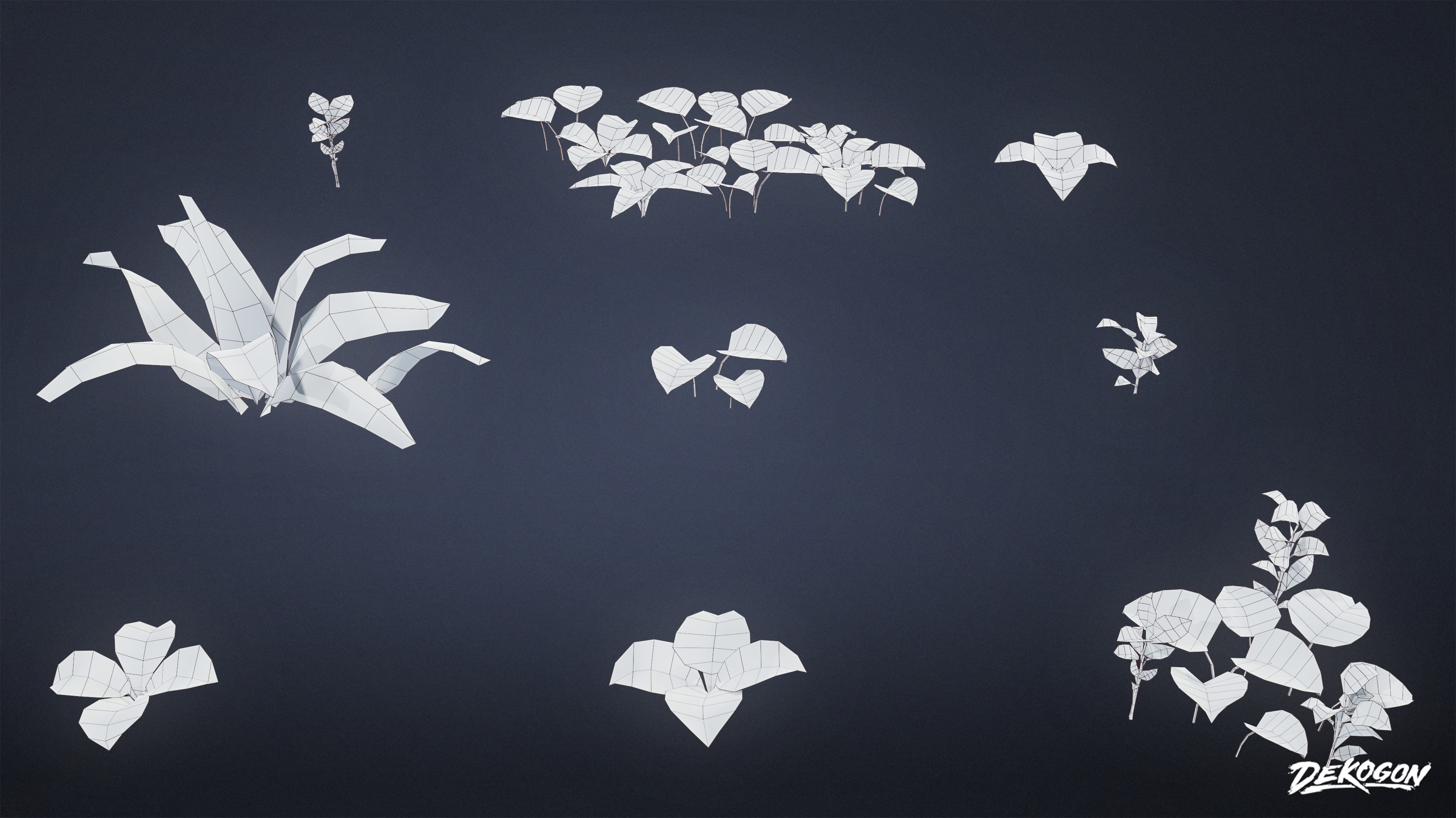 FOLIAGE - Small Weeds 01 - LOW POLY Low-poly 3D model_8