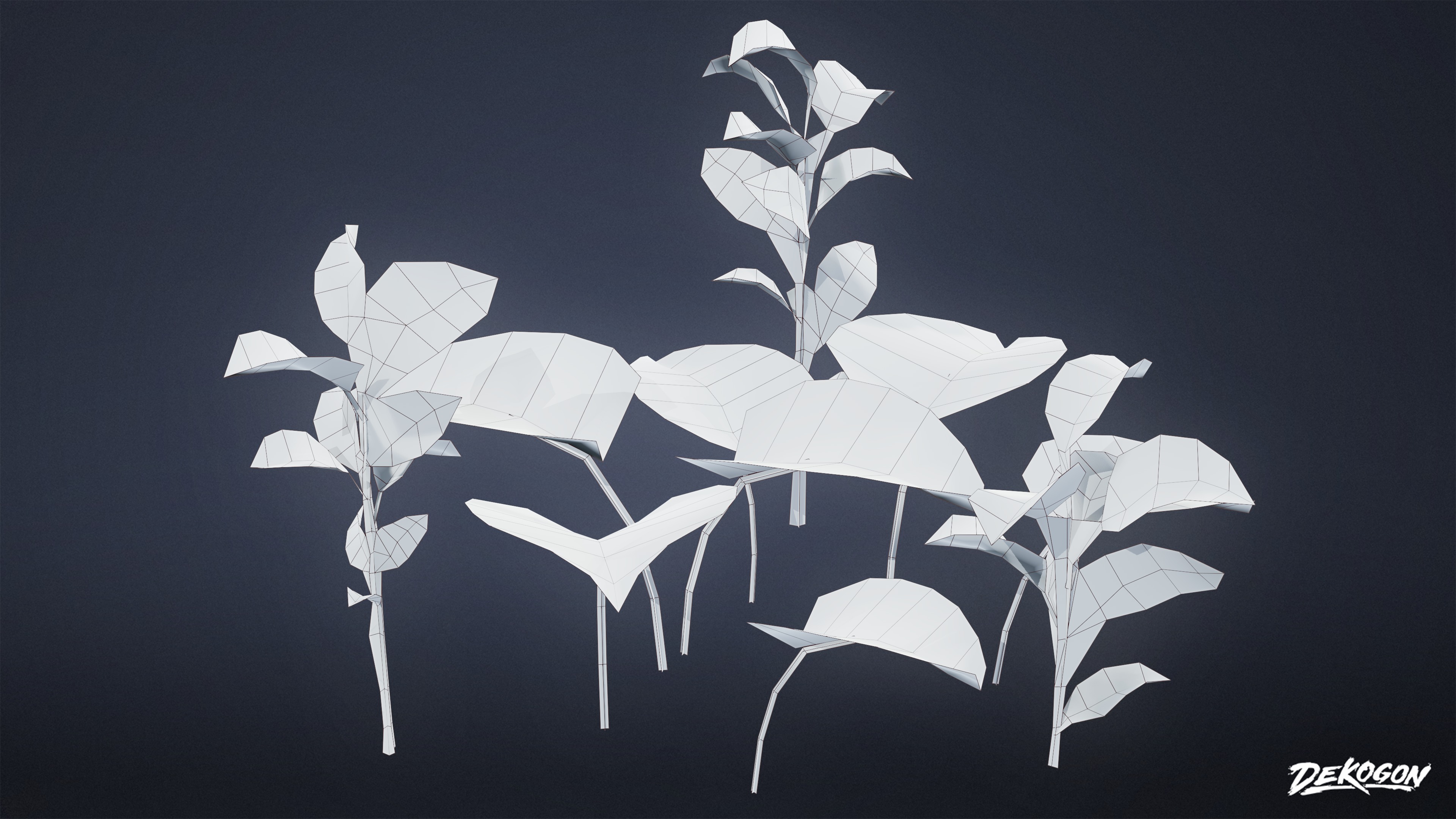 FOLIAGE - Small Weeds 01 - LOW POLY Low-poly 3D model_7