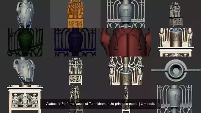 Alabaster Perfume Vases of Tutankhamun 3d printable model 3D Model Collection