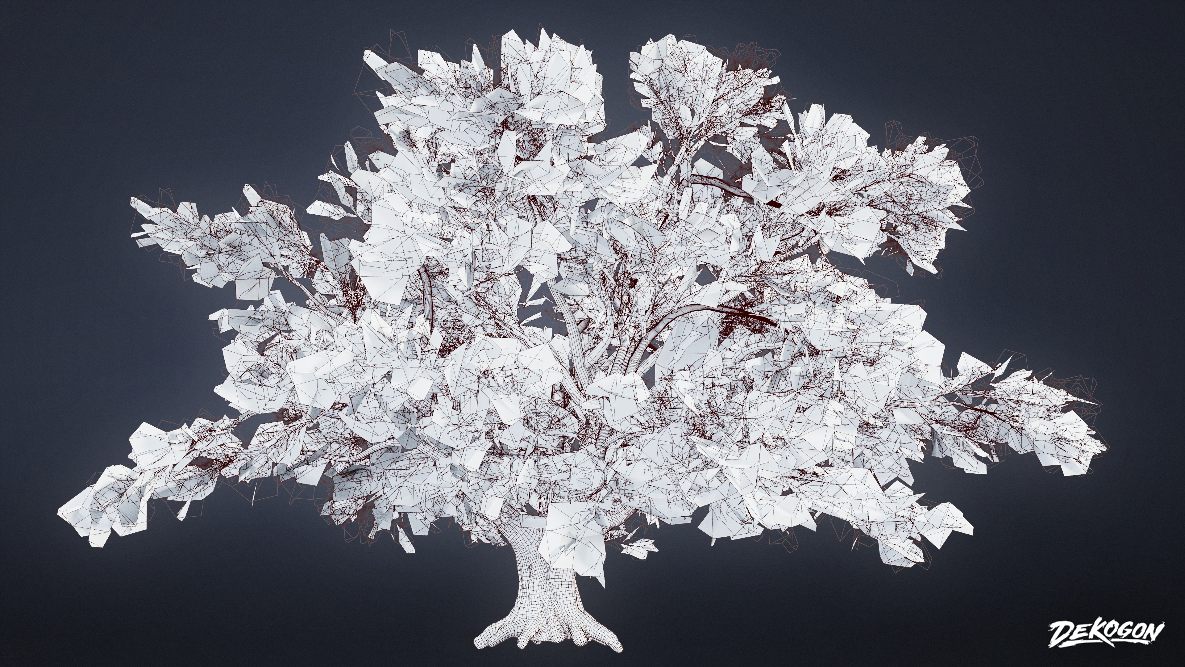 FOLIAGE - Southern Oak 01 - LOW POLY AND NANITE Low-poly 3D model_7