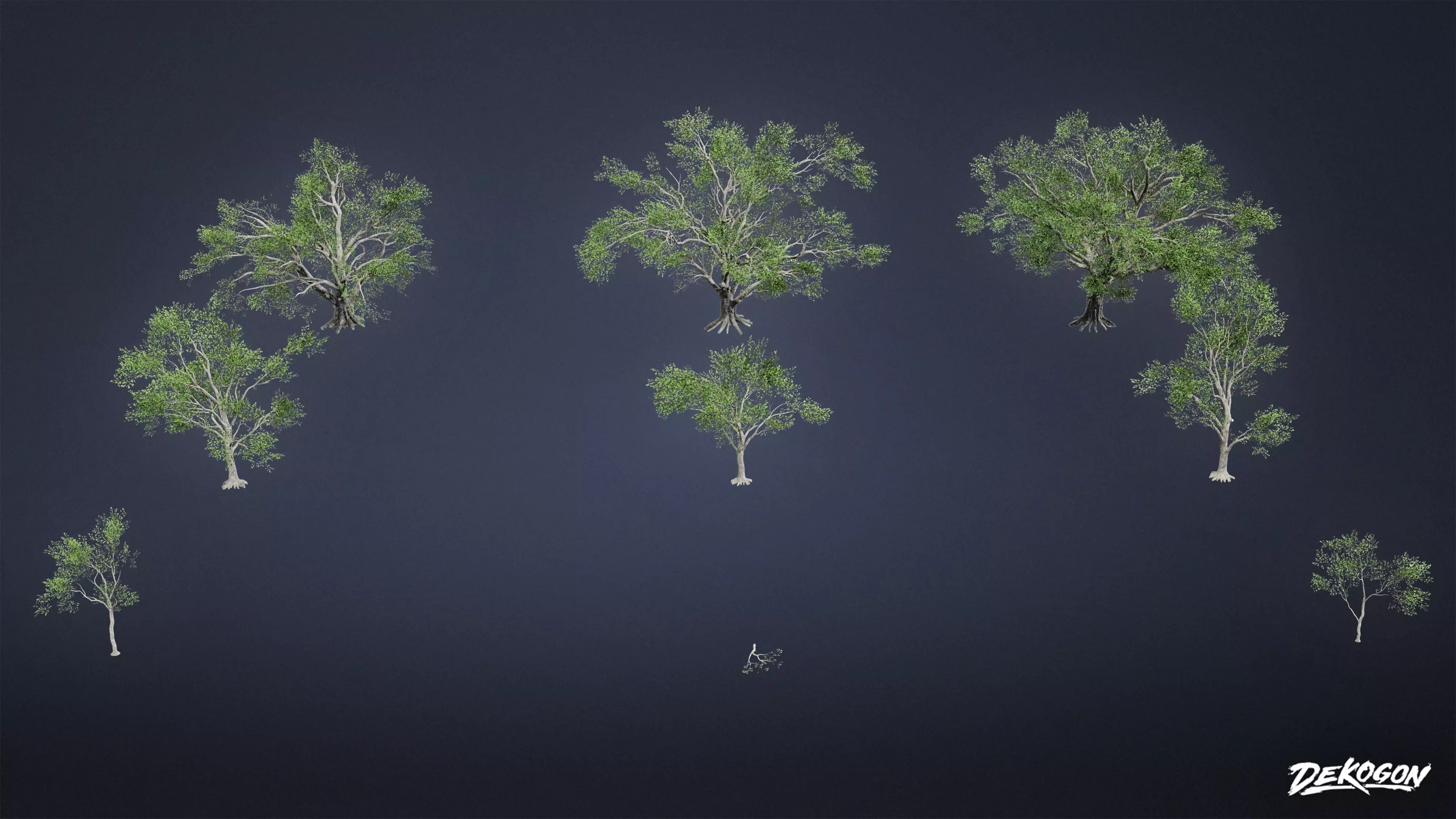 FOLIAGE - Southern Oak 01 - LOW POLY AND NANITE Low-poly 3D model_0