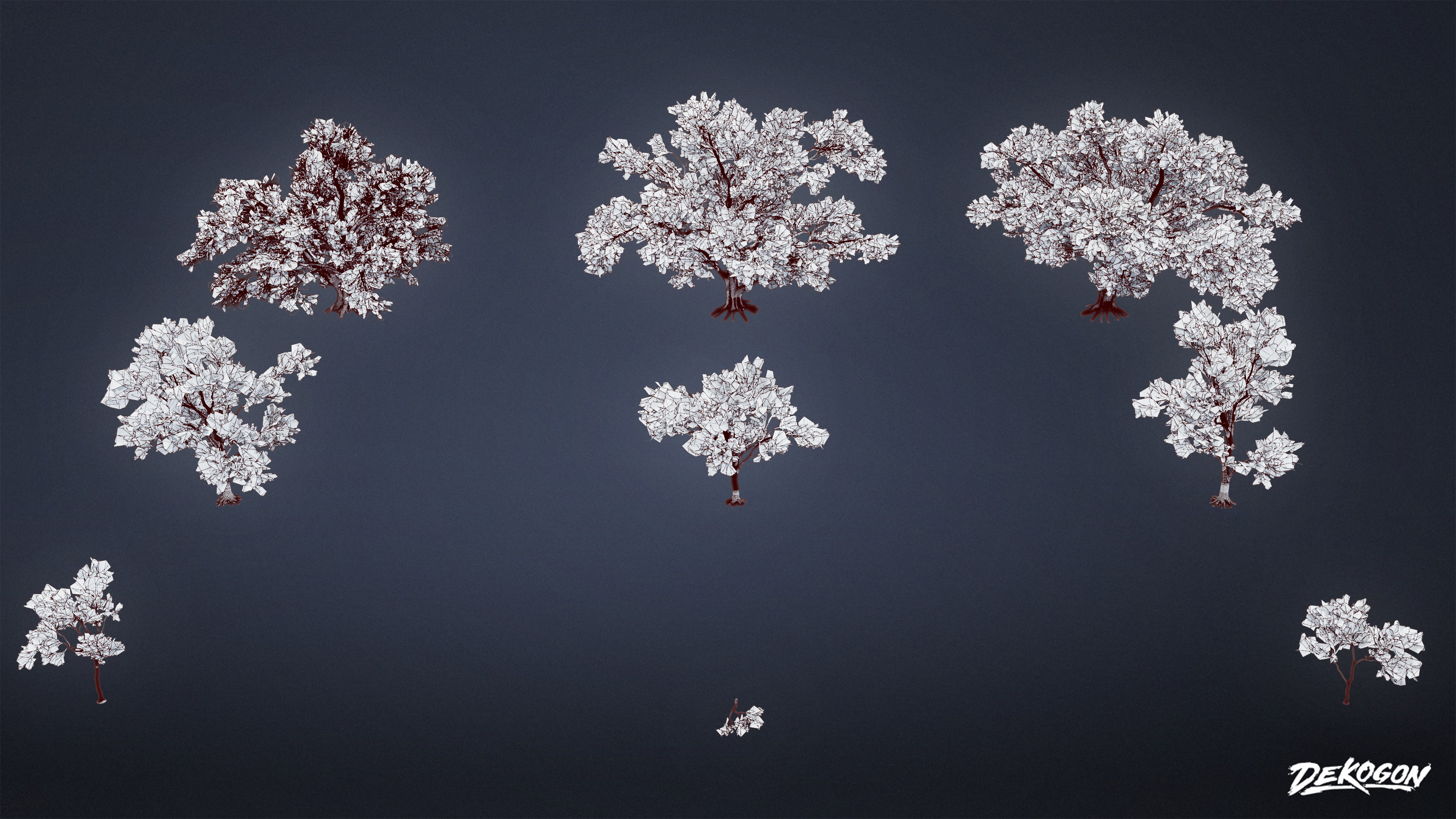 FOLIAGE - Southern Oak 01 - LOW POLY AND NANITE Low-poly 3D model_8