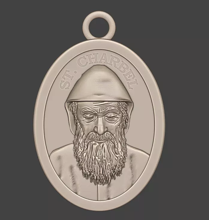 St Charbel Medal 3D print model