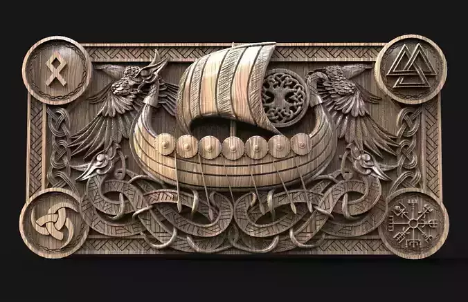 Viking ship CNC 3D print model