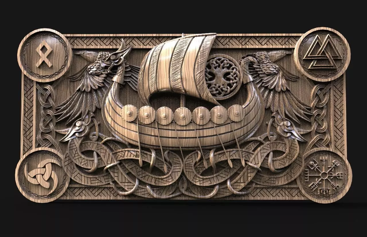 Viking ship CNC 3D print model