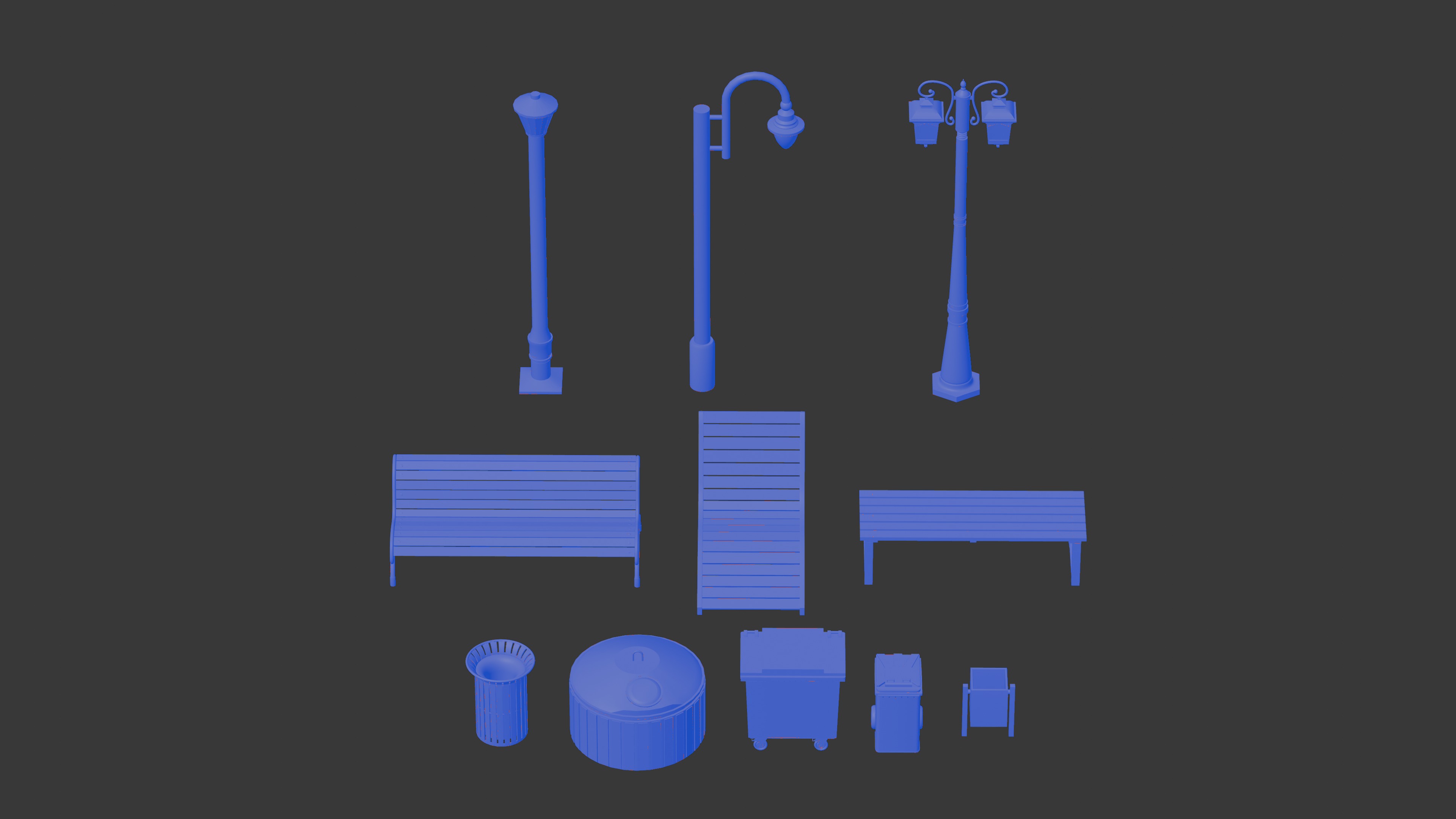 Street elements pack 3D model_21
