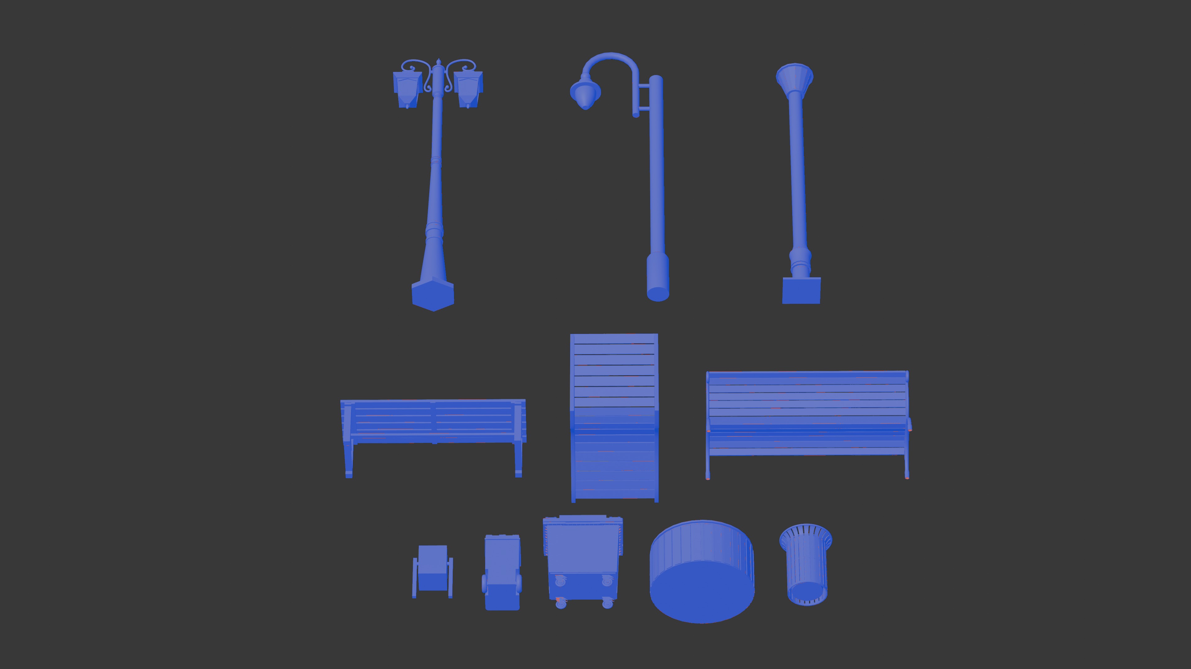 Street elements pack 3D model_20