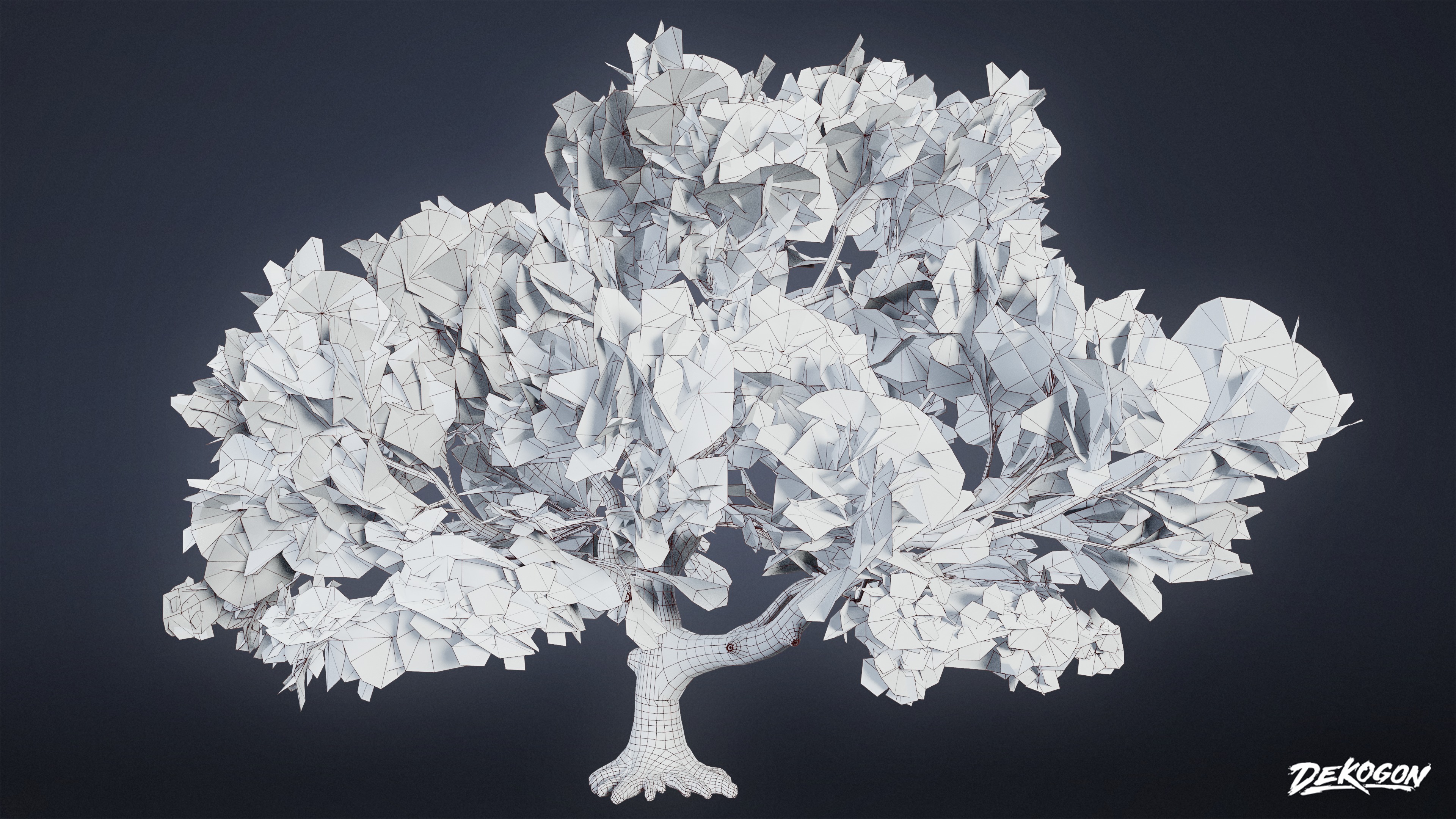 FOLIAGE - Tree Set 03 - LOW POLY AND NANITE Low-poly 3D model_8