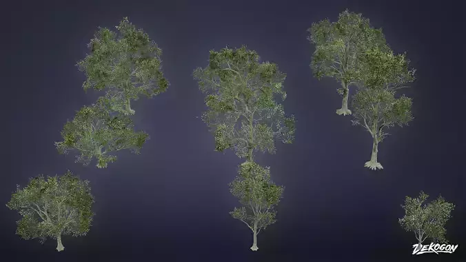 FOLIAGE - Tree Set 03 - LOW POLY AND NANITE