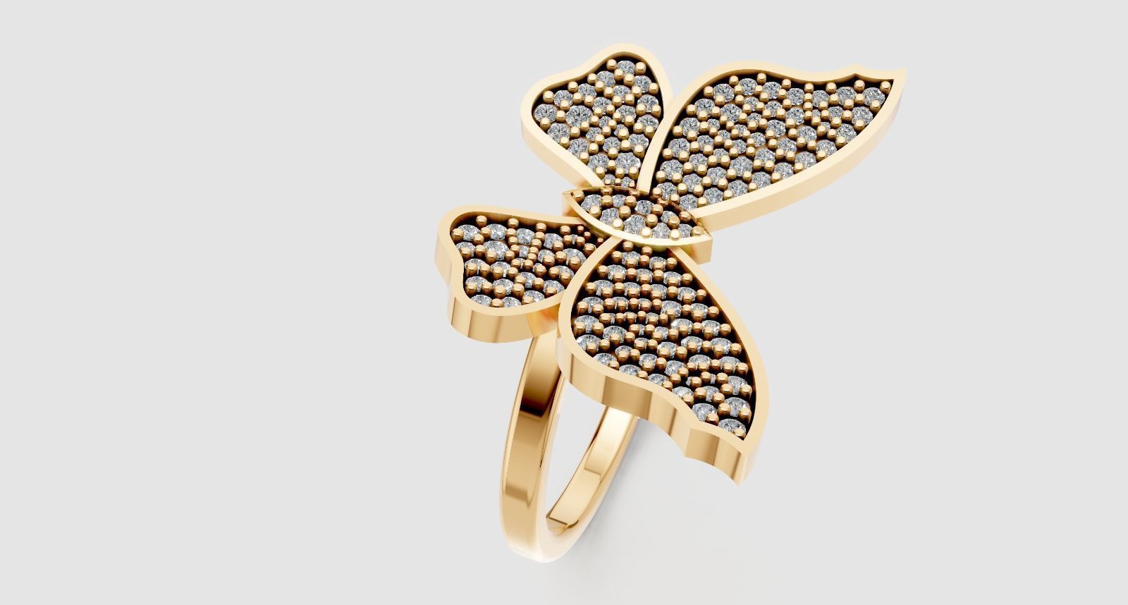 butterfly ring 3D print model_2