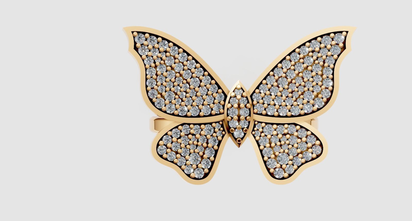 butterfly ring 3D print model_1