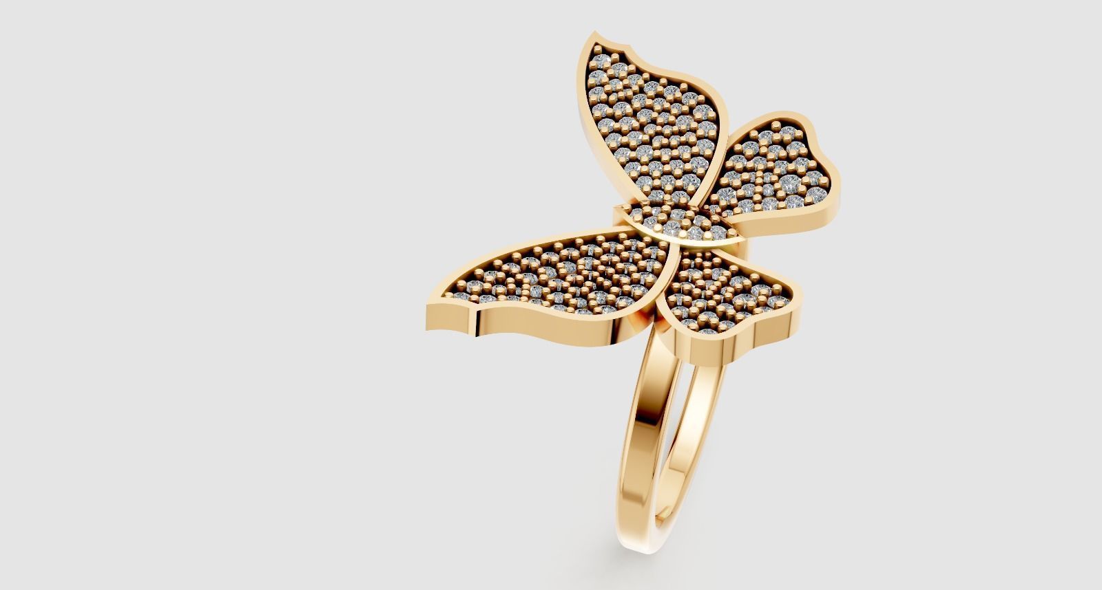 butterfly ring 3D print model_3