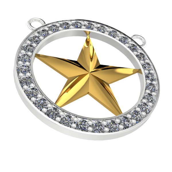 FIVE 5 POINT STAR PENDANT NECKLACE CHARM BRACELET  3D print model_8