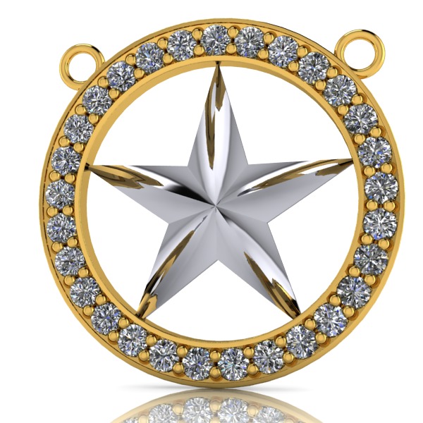 FIVE 5 POINT STAR PENDANT NECKLACE CHARM BRACELET  3D print model_3