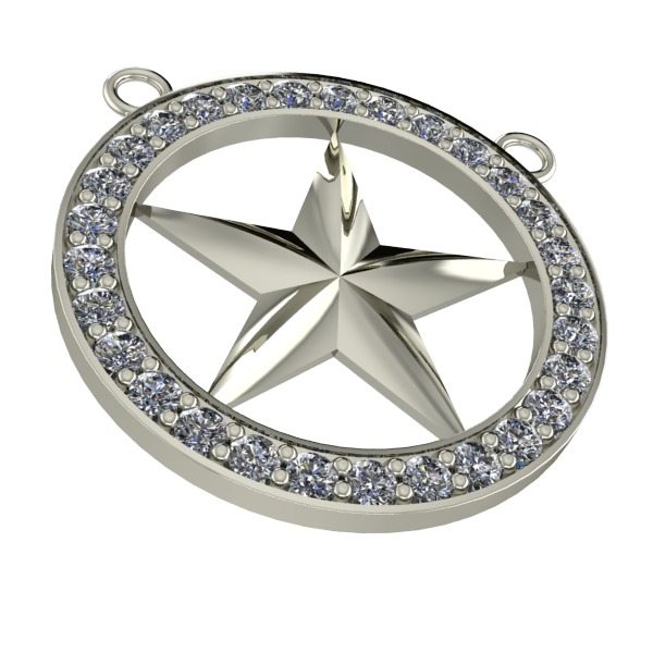 FIVE 5 POINT STAR PENDANT NECKLACE CHARM BRACELET  3D print model_10
