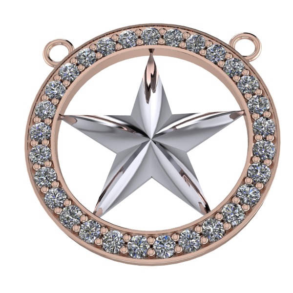 FIVE 5 POINT STAR PENDANT NECKLACE CHARM BRACELET  3D print model_4