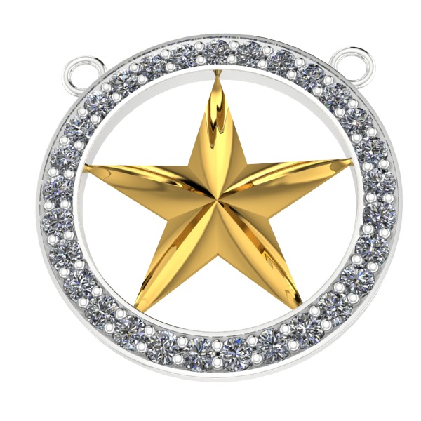 FIVE 5 POINT STAR PENDANT NECKLACE CHARM BRACELET  3D print model_6