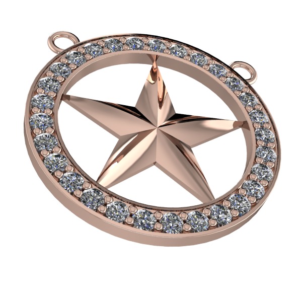 FIVE 5 POINT STAR PENDANT NECKLACE CHARM BRACELET  3D print model_9