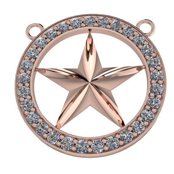 FIVE 5 POINT STAR PENDANT NECKLACE CHARM BRACELET  3D print model_5