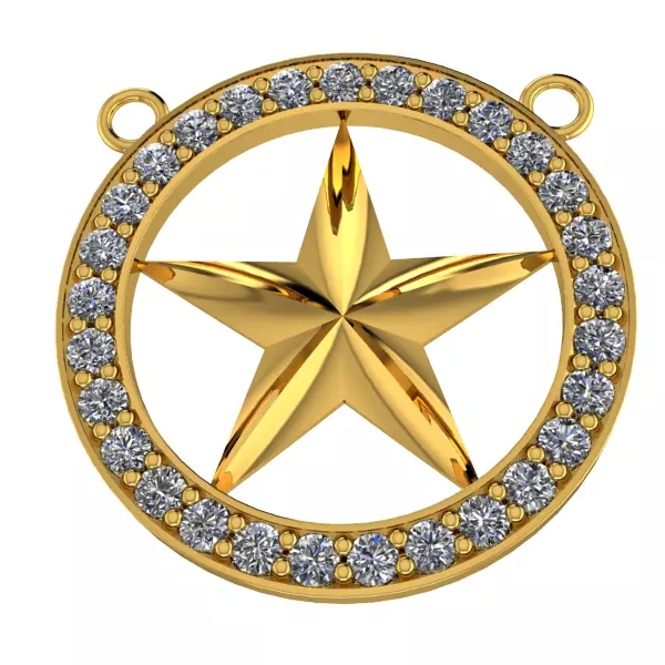 FIVE 5 POINT STAR PENDANT NECKLACE CHARM BRACELET  3D print model_0