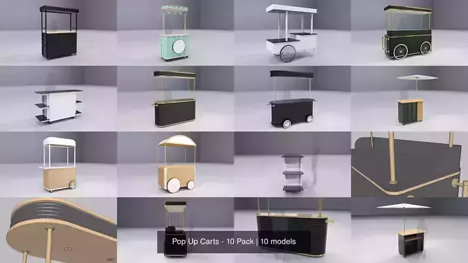 Pop Up Carts - 10 Pack 3D Model Collection